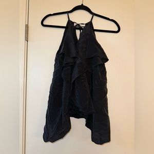 BCBG MaxAzria black ruffle top